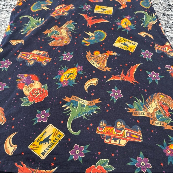 Dangerfield t-shirt midi dress size 6 Tattoo Style Jurassic print Grunge Goth - Picture 5 of 8